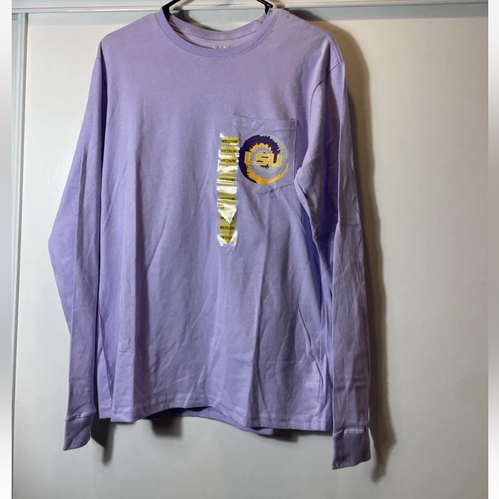 LSU Tigers Purple Long Sleeve Shirt New With Tags Tie Dye Tailgate Jeep